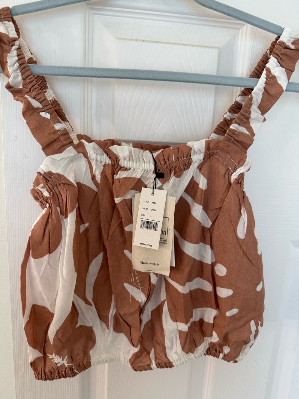 Two-Piece Floral Print Pants Set - Brown/White - Picture 4 of 7